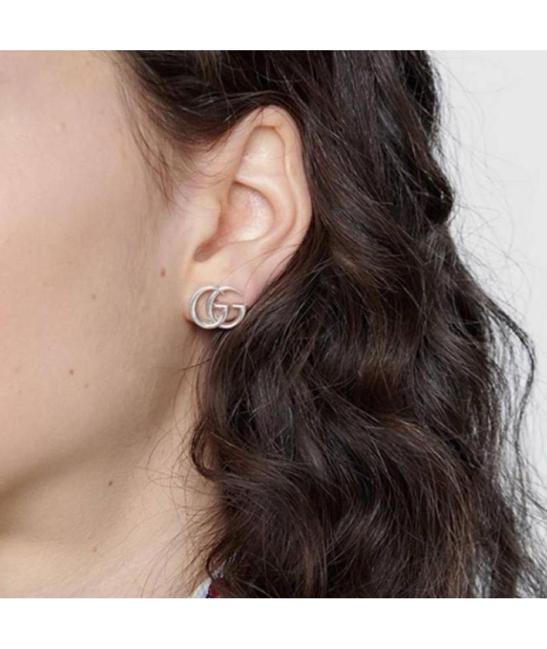 GUCCI Серые серебряные серьги, фото 4