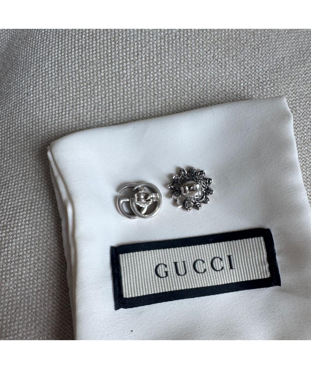GUCCI Серые серебряные серьги, фото 2