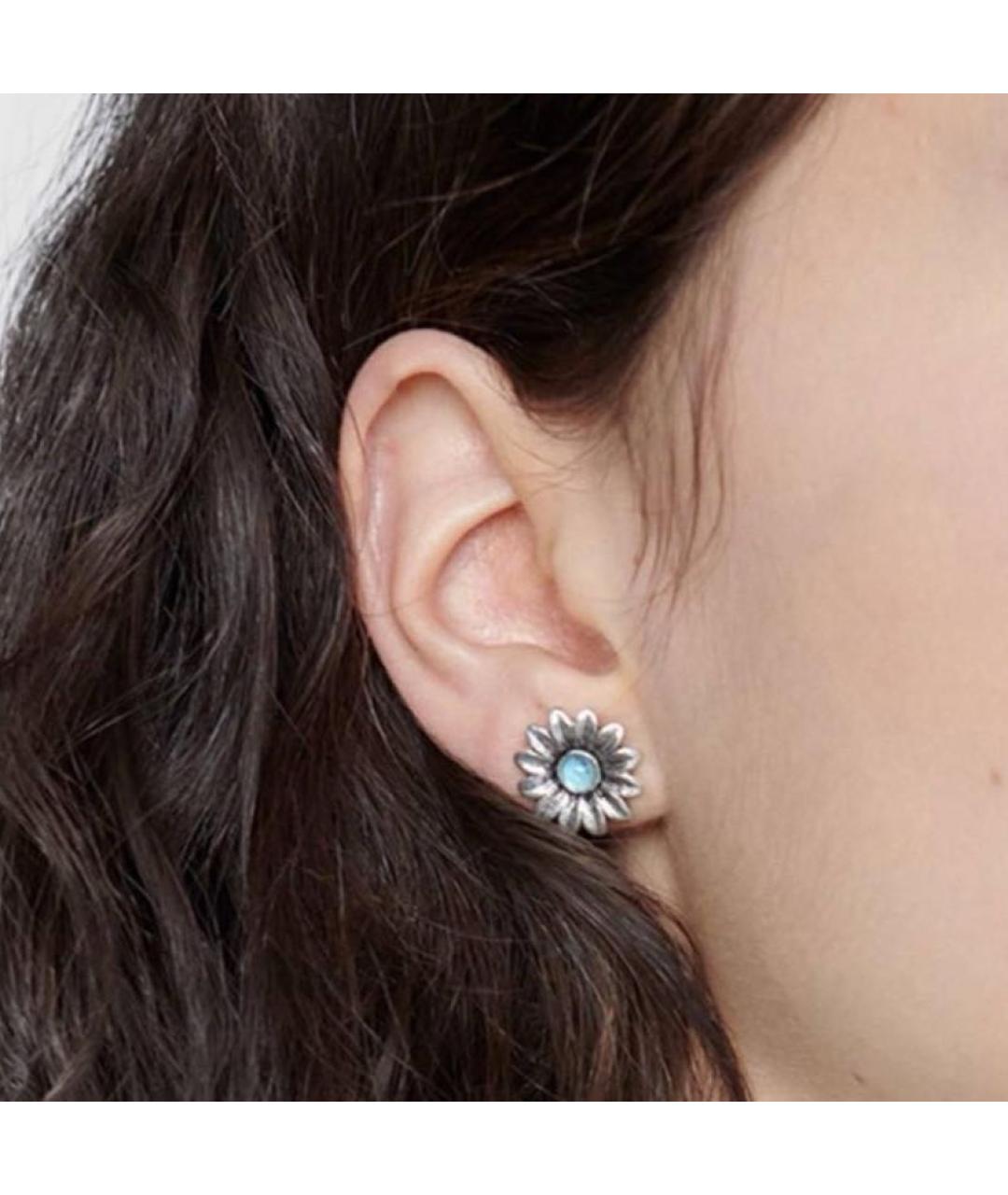 GUCCI Серые серебряные серьги, фото 5