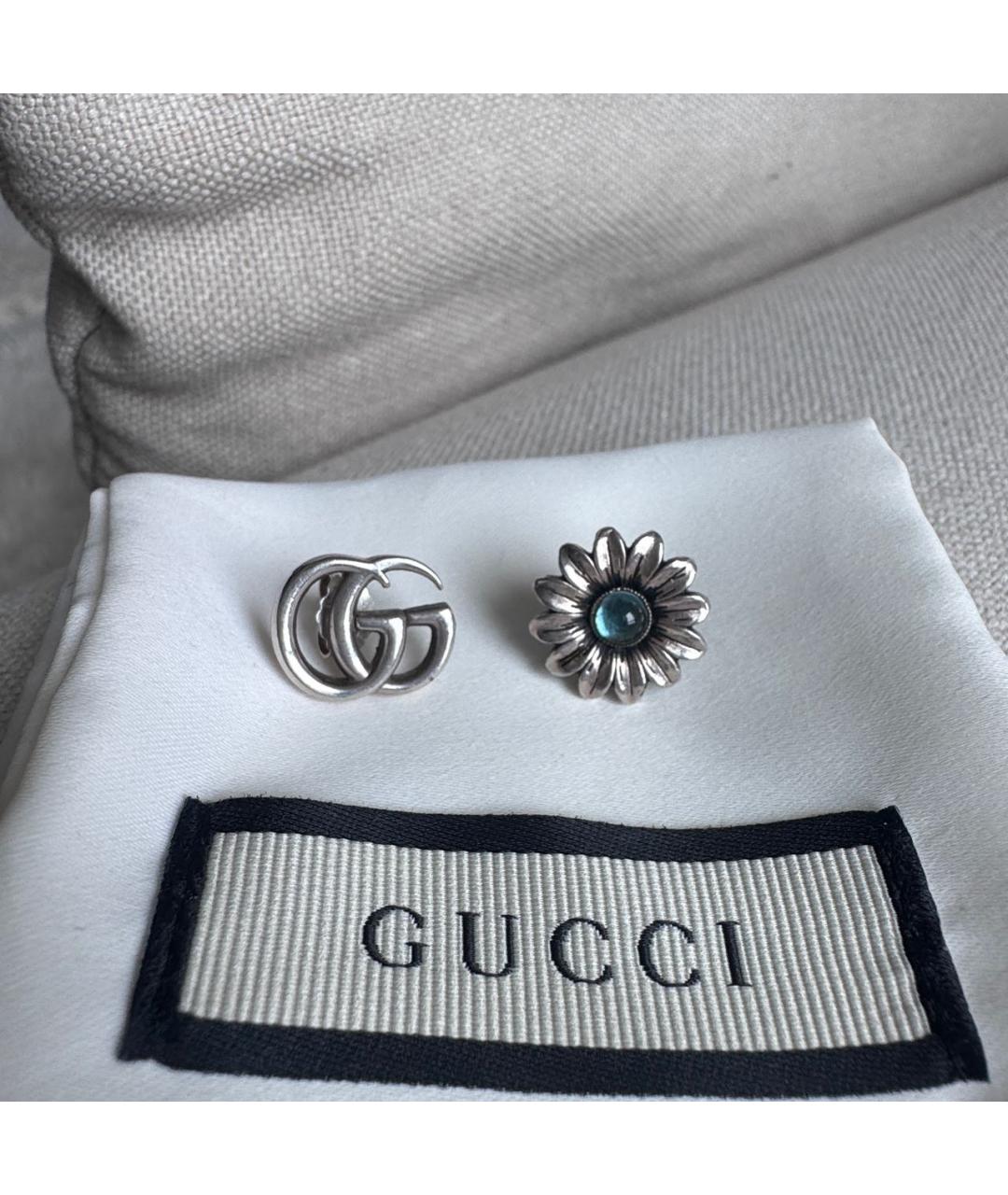 GUCCI Серые серебряные серьги, фото 7