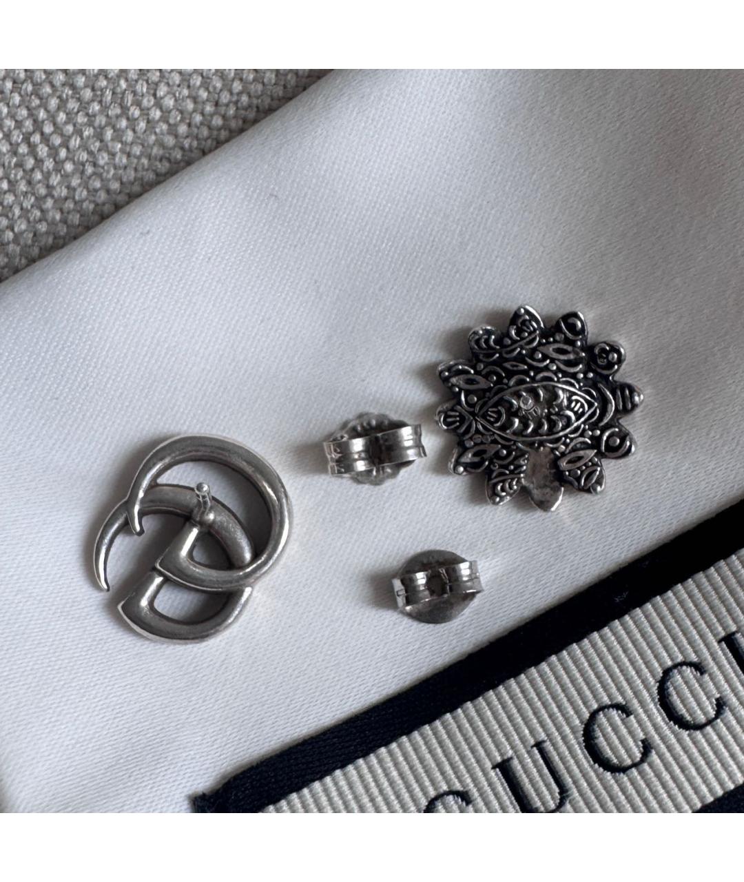 GUCCI Серые серебряные серьги, фото 3
