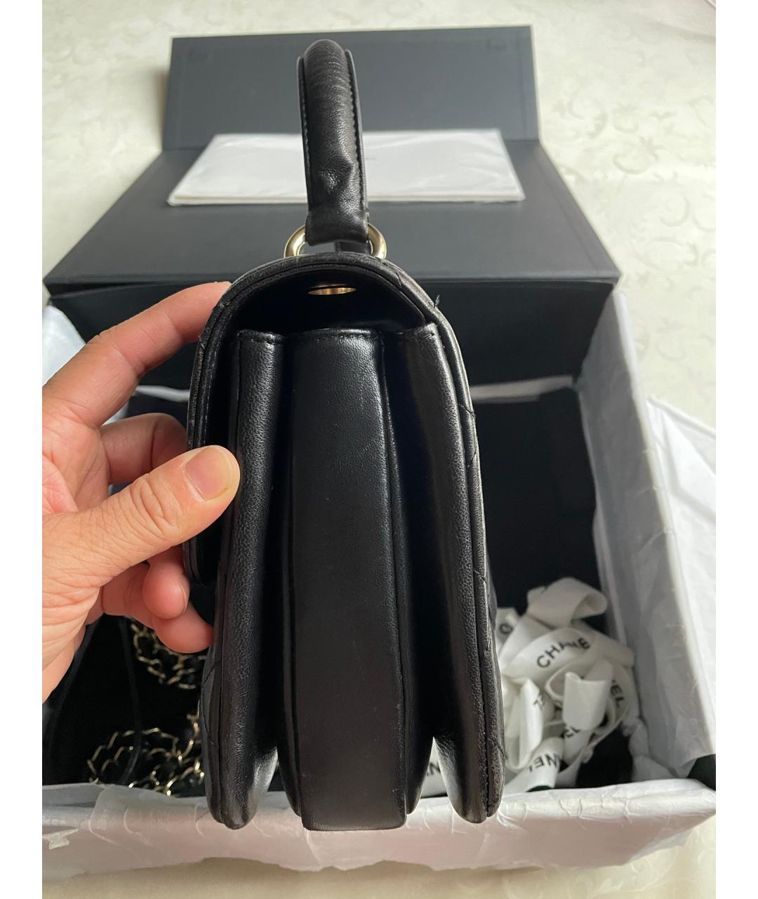 CHANEL Черная кожаная сумка тоут, фото 3