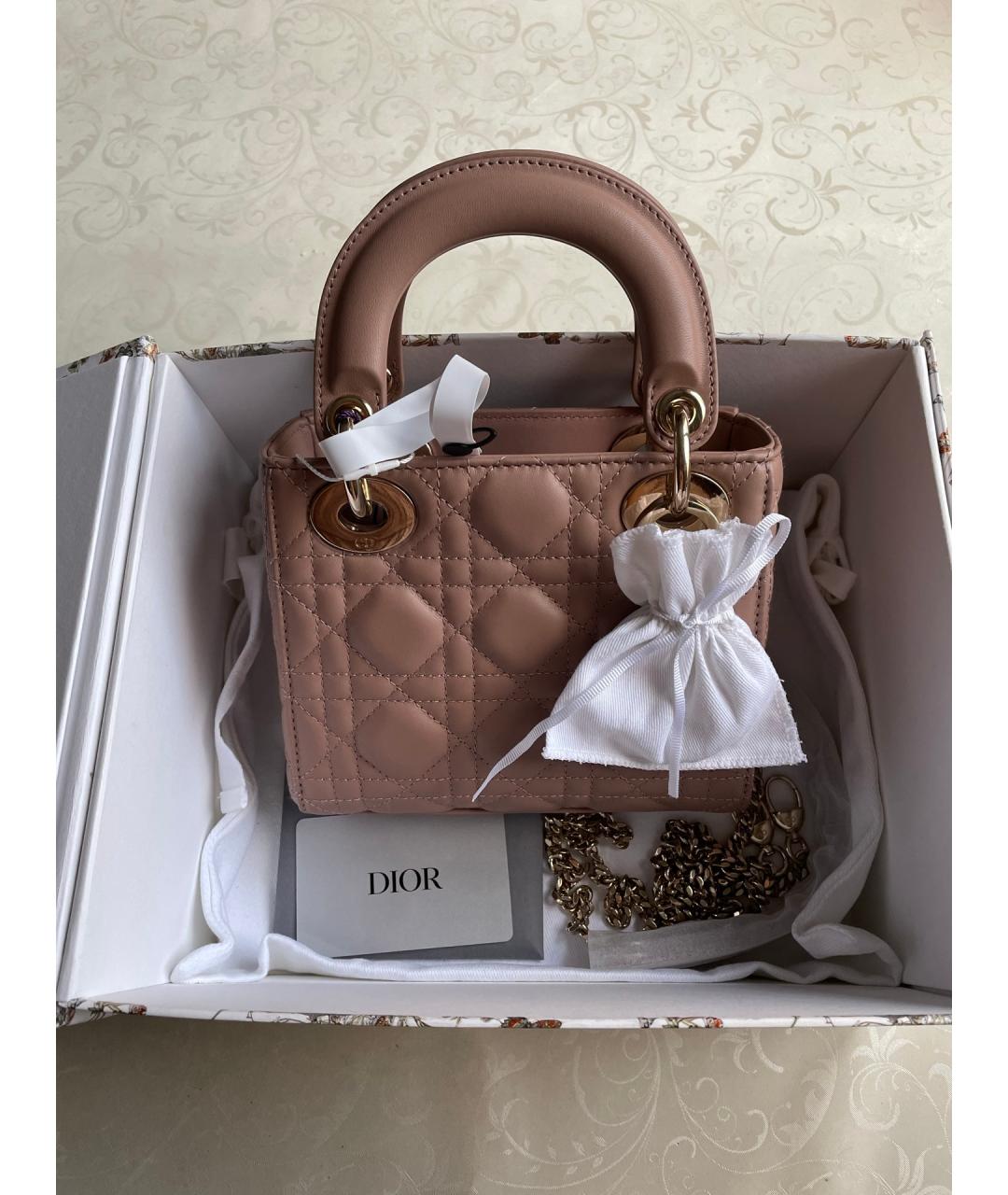DIOR HOMME Бежевая кожаная сумка с короткими ручками, фото 7