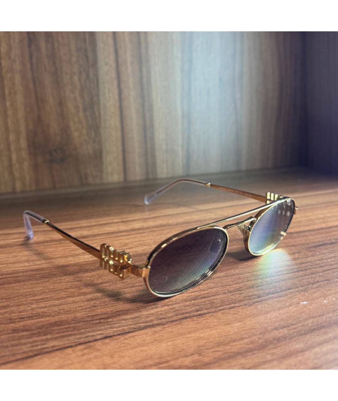 MIU MIU Серые металлические солнцезащитные очки, фото 2