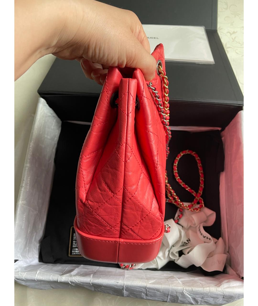 CHANEL Розовый кожаный рюкзак, фото 4
