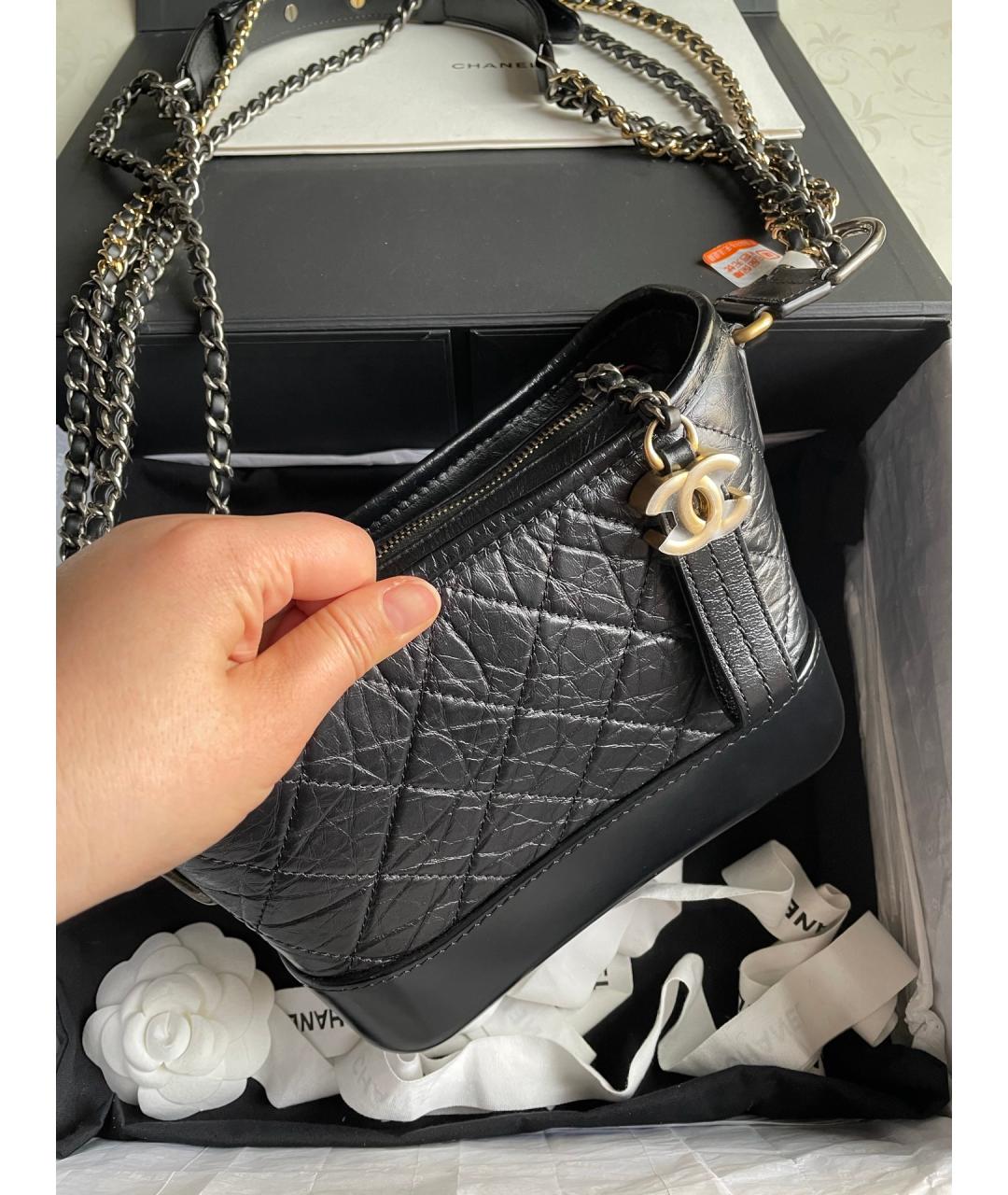 CHANEL Черная кожаная сумка тоут, фото 2