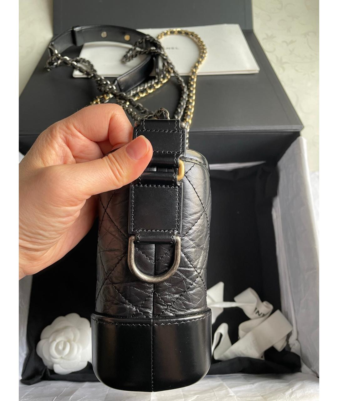 CHANEL Черная кожаная сумка тоут, фото 4