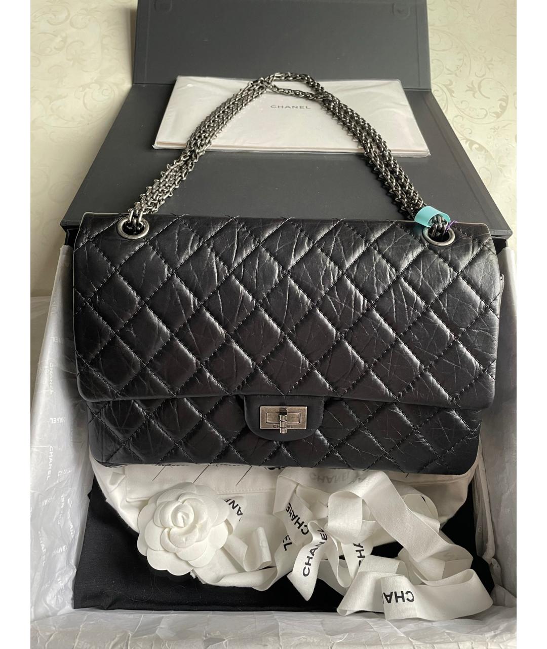CHANEL Черная кожаная сумка тоут, фото 7