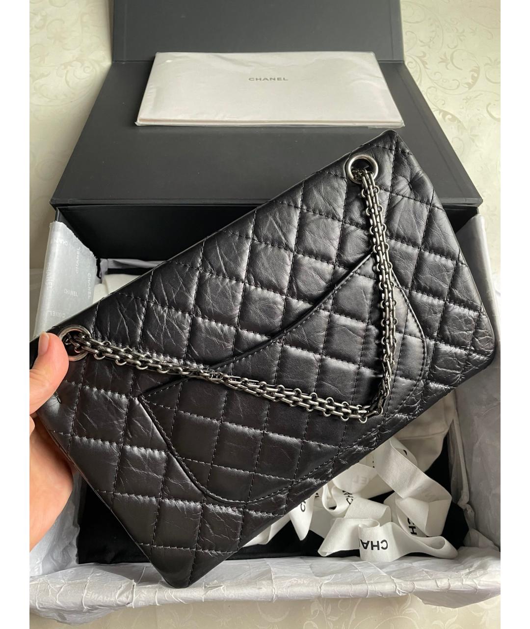 CHANEL Черная кожаная сумка тоут, фото 3