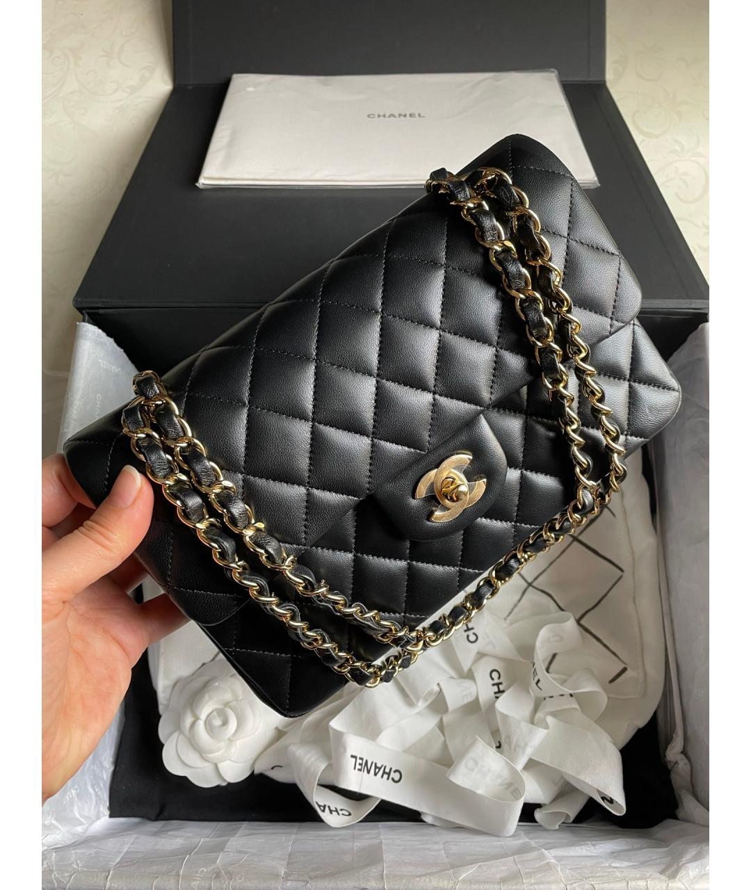 CHANEL Черная кожаная сумка тоут, фото 2