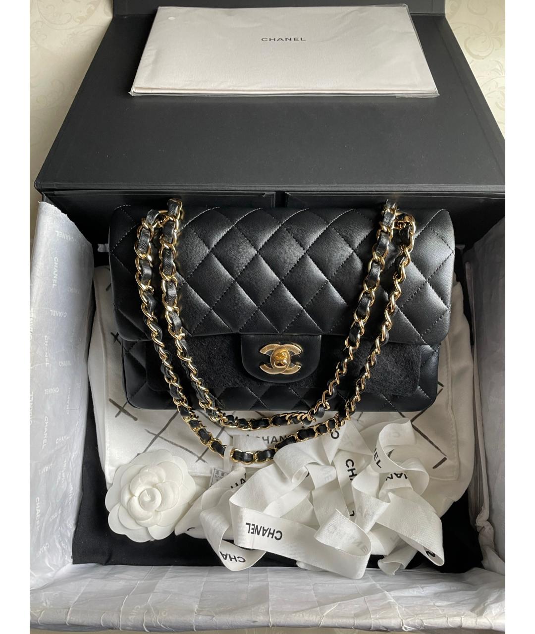 CHANEL Черная кожаная сумка тоут, фото 7