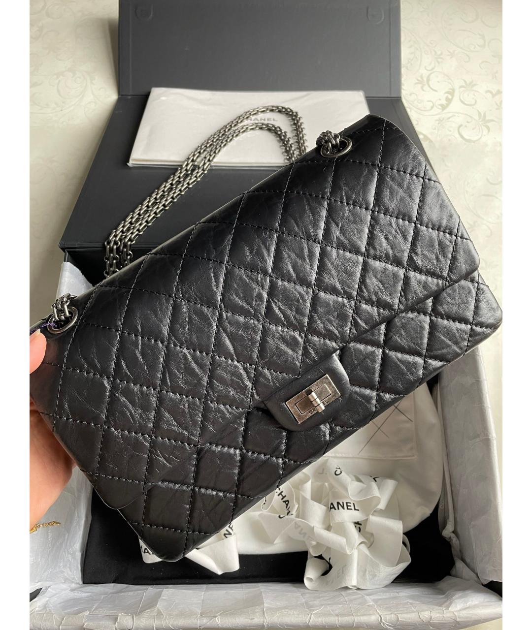 CHANEL Черная кожаная сумка тоут, фото 2