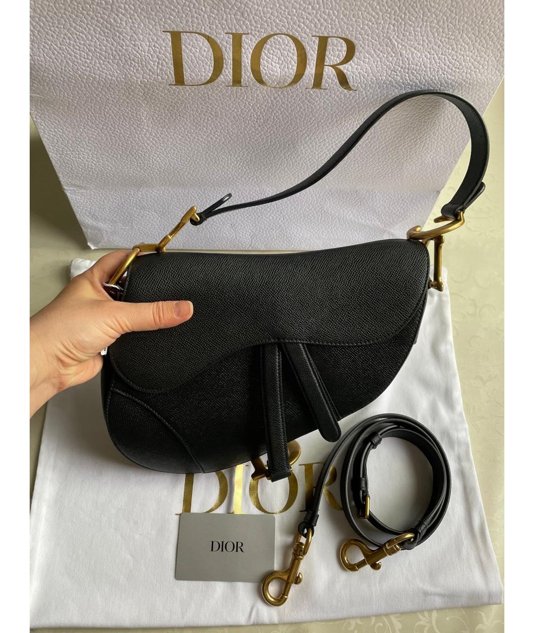 DIOR HOMME Черная кожаная сумка тоут, фото 7