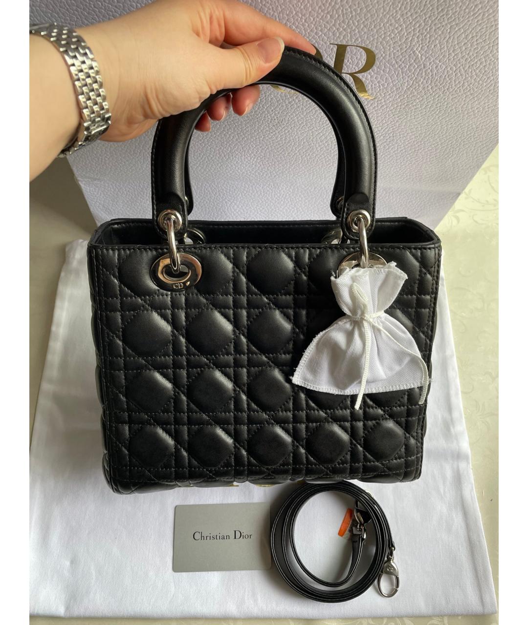 DIOR HOMME Черная кожаная сумка с короткими ручками, фото 7