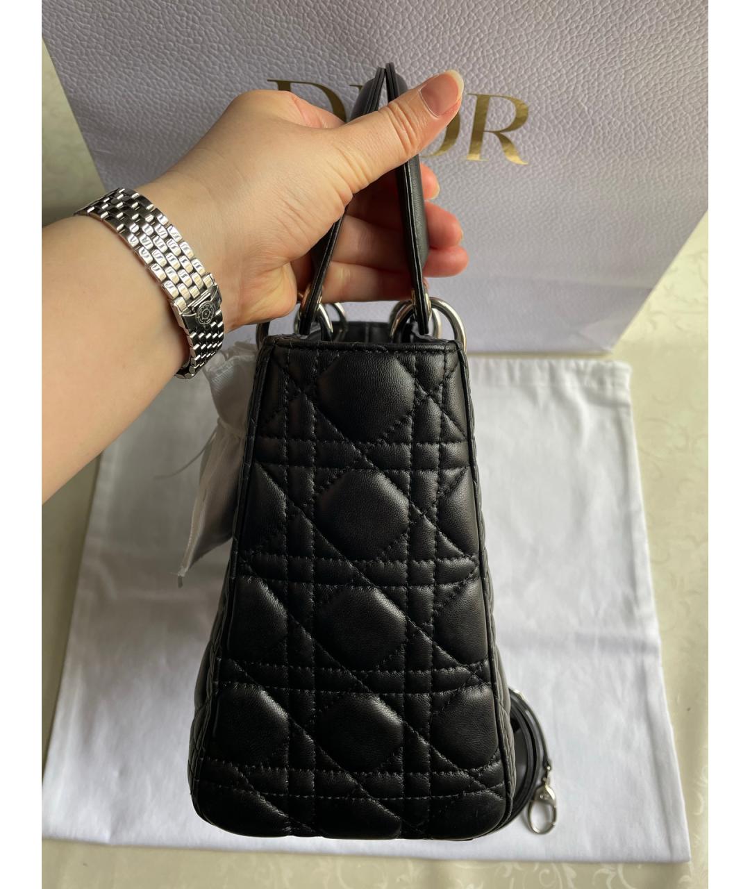 DIOR HOMME Черная кожаная сумка с короткими ручками, фото 4