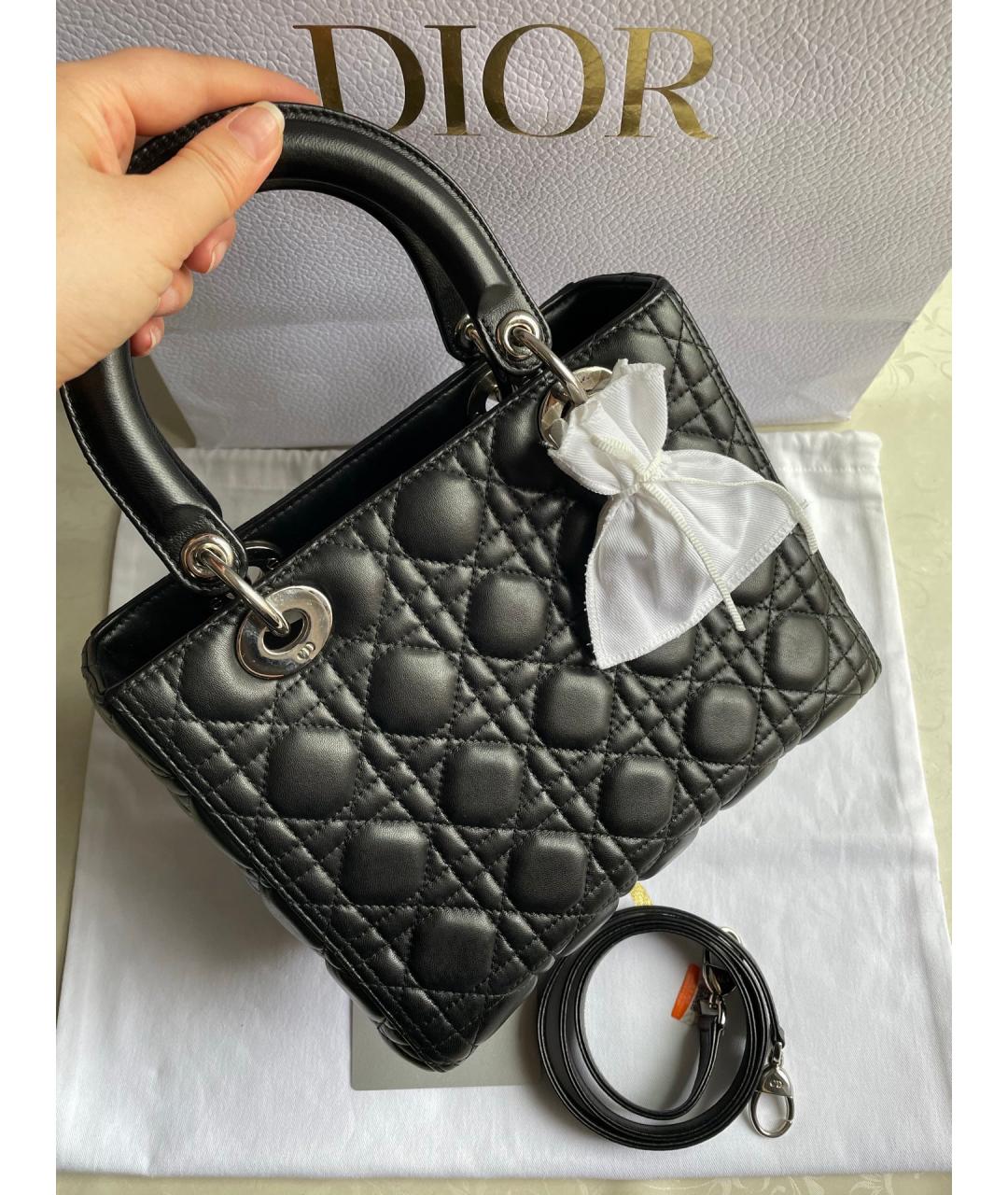 DIOR HOMME Черная кожаная сумка с короткими ручками, фото 2