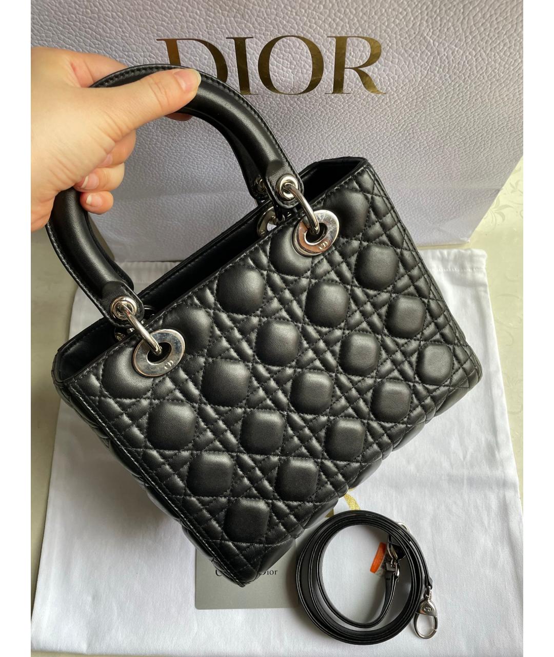 DIOR HOMME Черная кожаная сумка с короткими ручками, фото 3