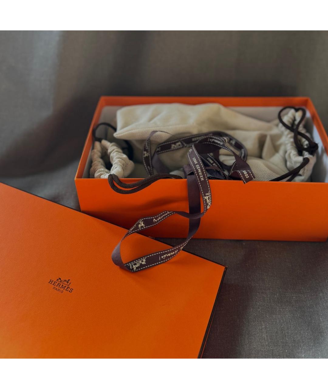 HERMES Черные кожаные шлепанцы, фото 5