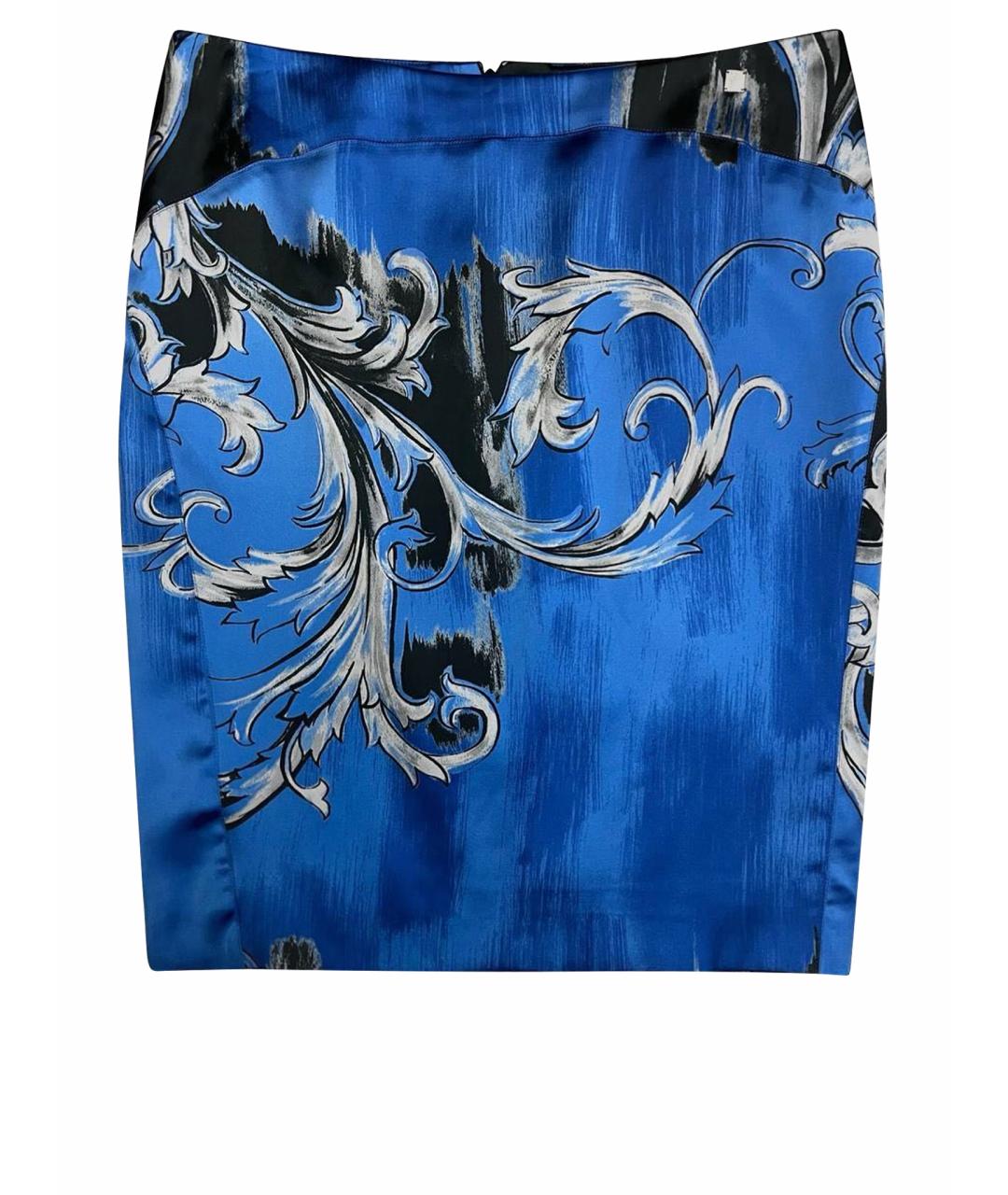 VERSACE COLLECTION Синяя вискозная юбка мини, фото 1