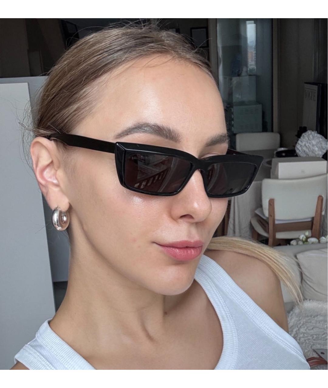 BALENCIAGA Черные пластиковые солнцезащитные очки, фото 6