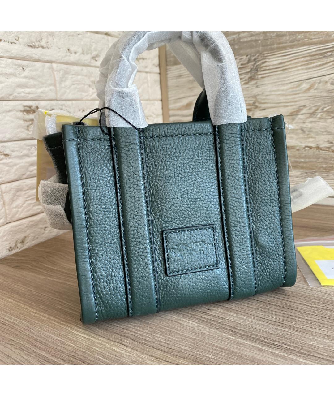 MARC JACOBS Зеленая кожаная сумка с короткими ручками, фото 3
