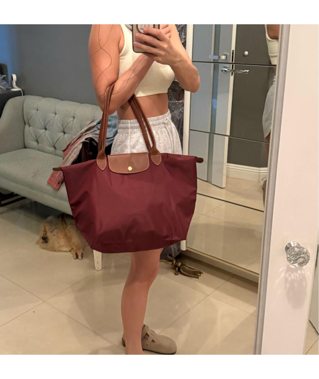 LONGCHAMP Бордовая сумка тоут, фото 6