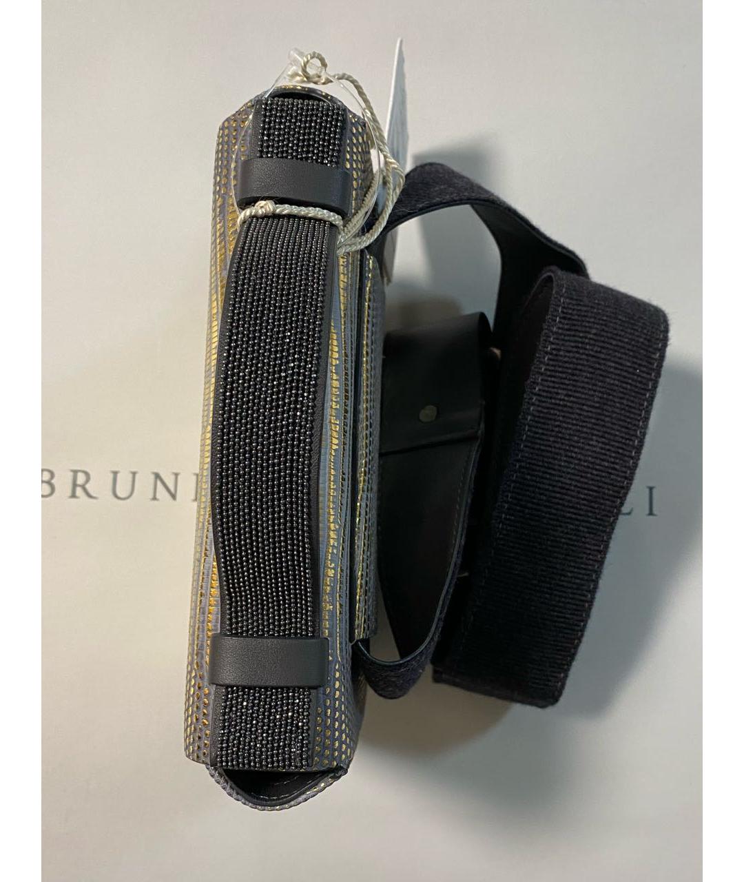BRUNELLO CUCINELLI Золотая поясная сумка из экзотической кожи, фото 3