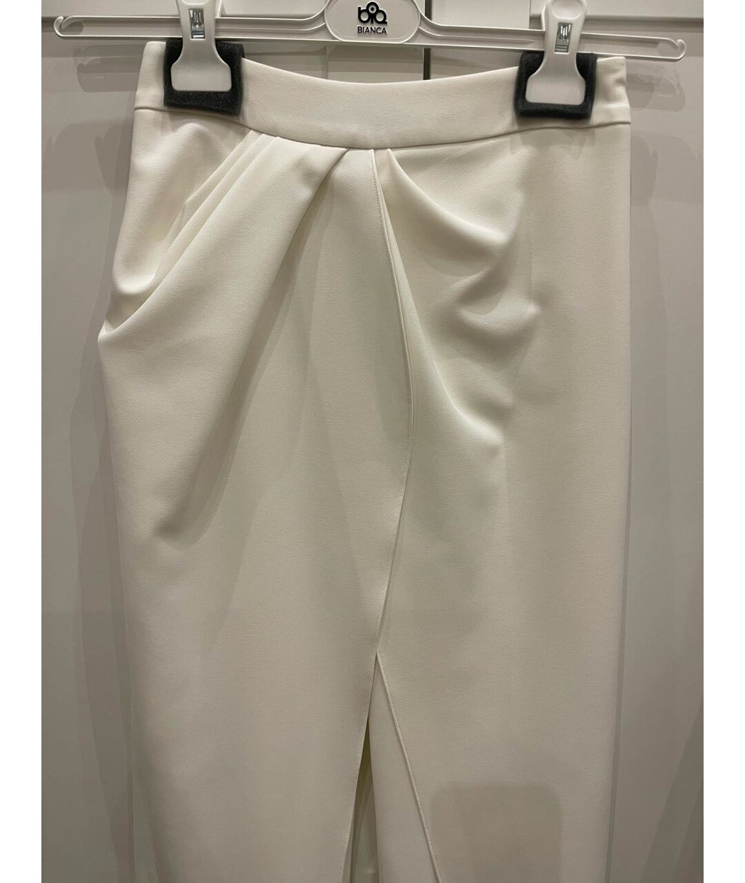 BRANDON MAXWELL Белые хлопковые брюки широкие, фото 5