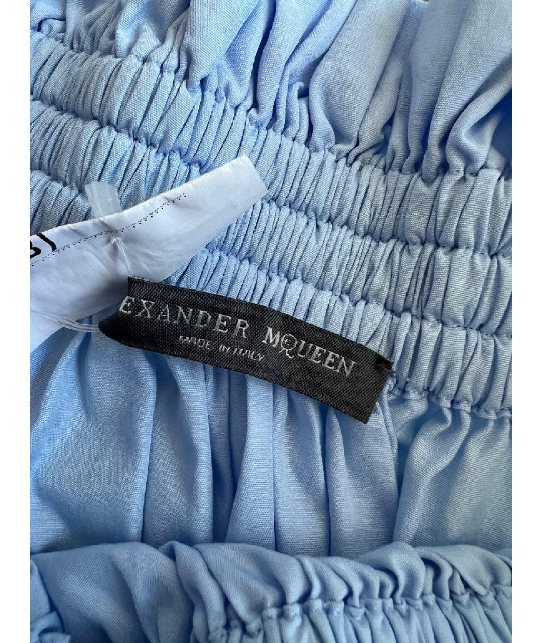 MCQ ALEXANDER MCQUEEN Голубая хлопковая блузы, фото 6