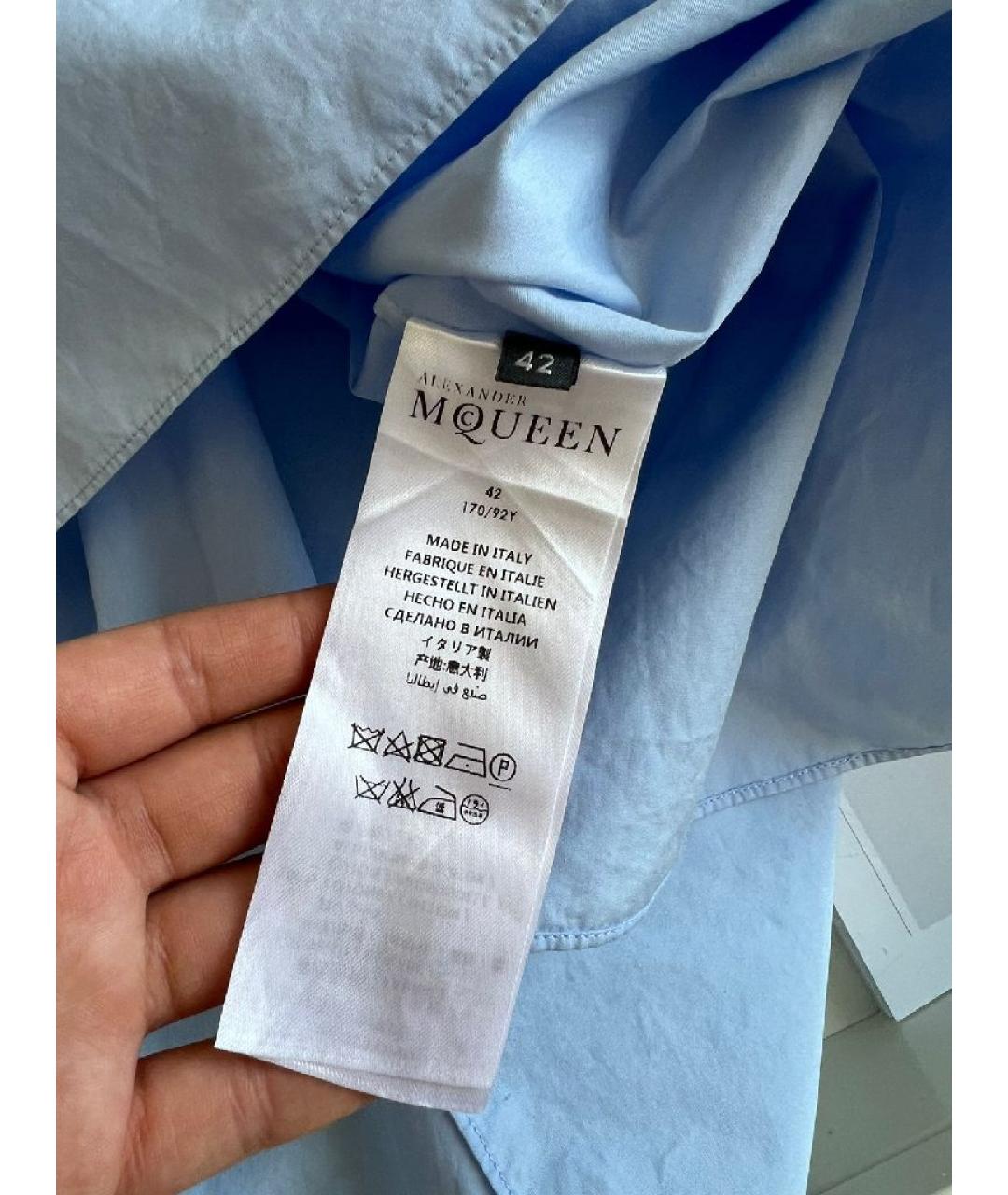 MCQ ALEXANDER MCQUEEN Голубая хлопковая блузы, фото 7
