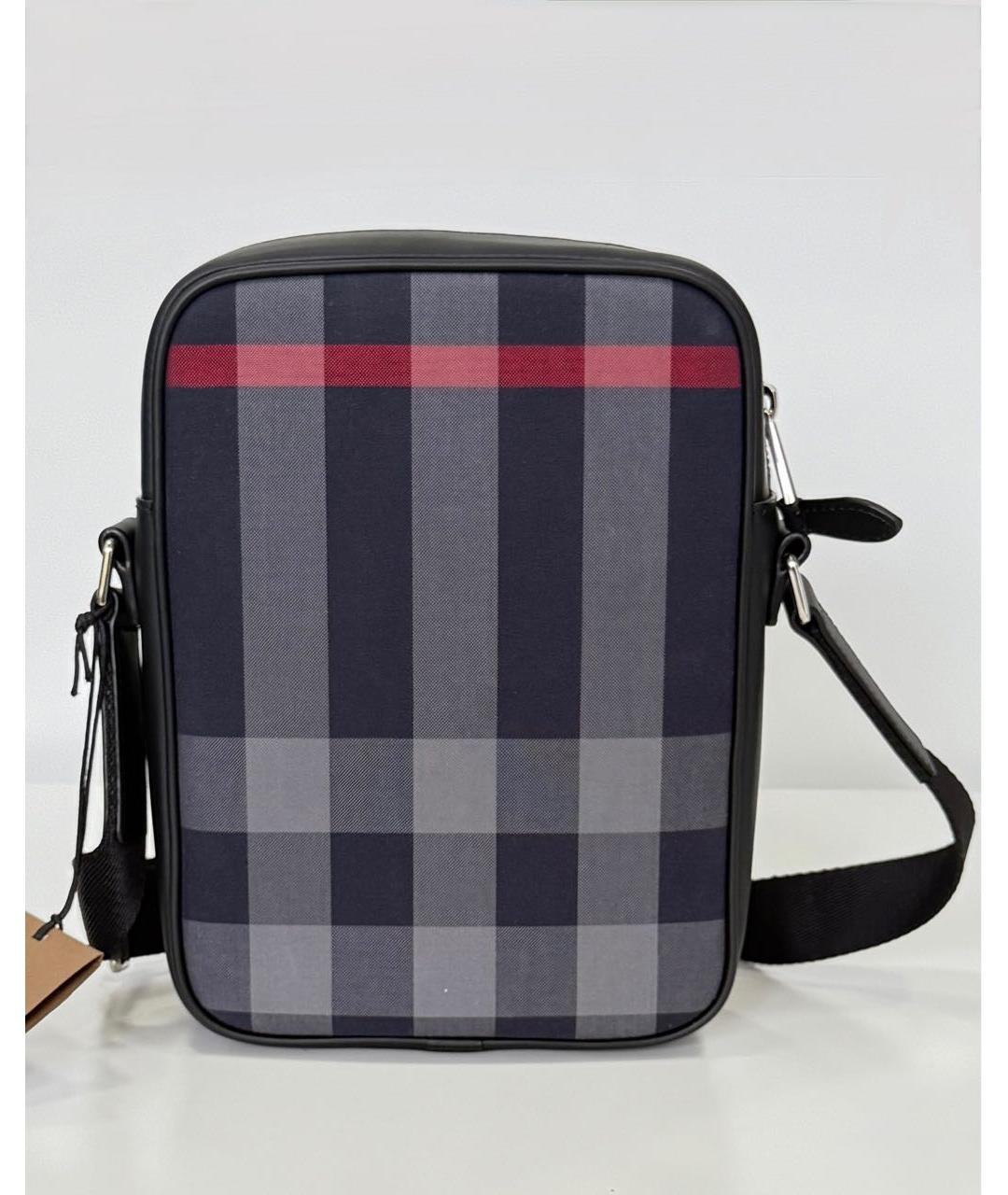 BURBERRY Темно-синяя тканевая барсетка, фото 7