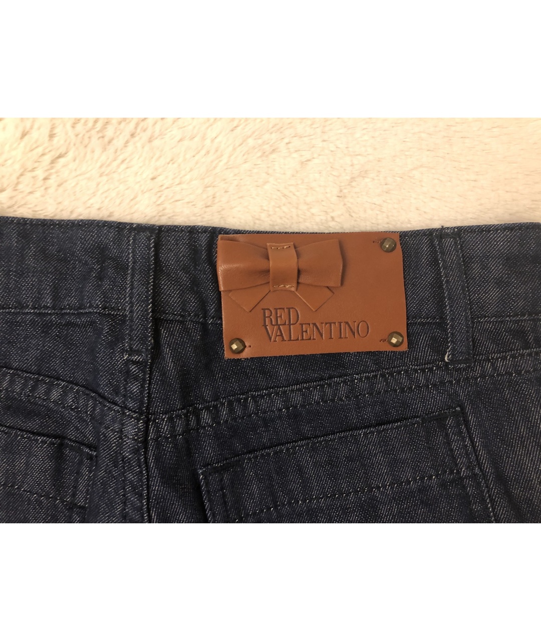 RED VALENTINO Темно-синие джинсы клеш, фото 6