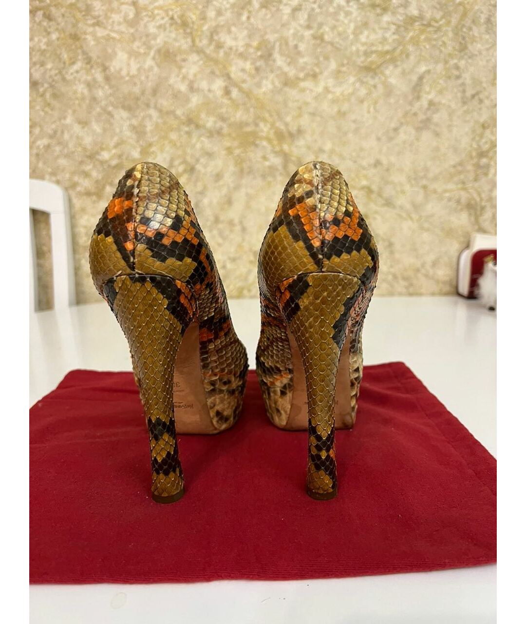 SAINT LAURENT Коричневые кожаные туфли, фото 2