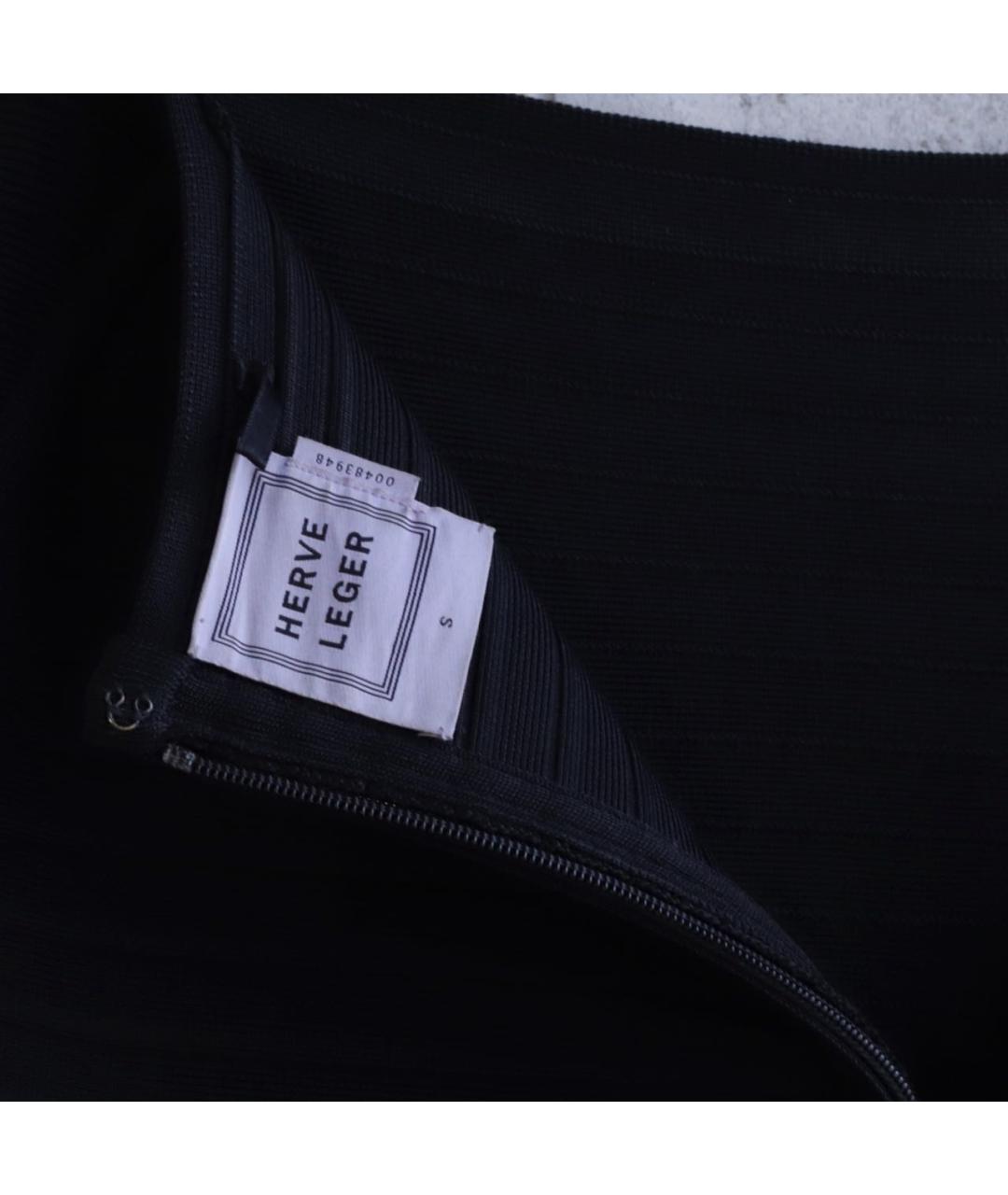 HERVE LEGER Черная юбка мини, фото 3