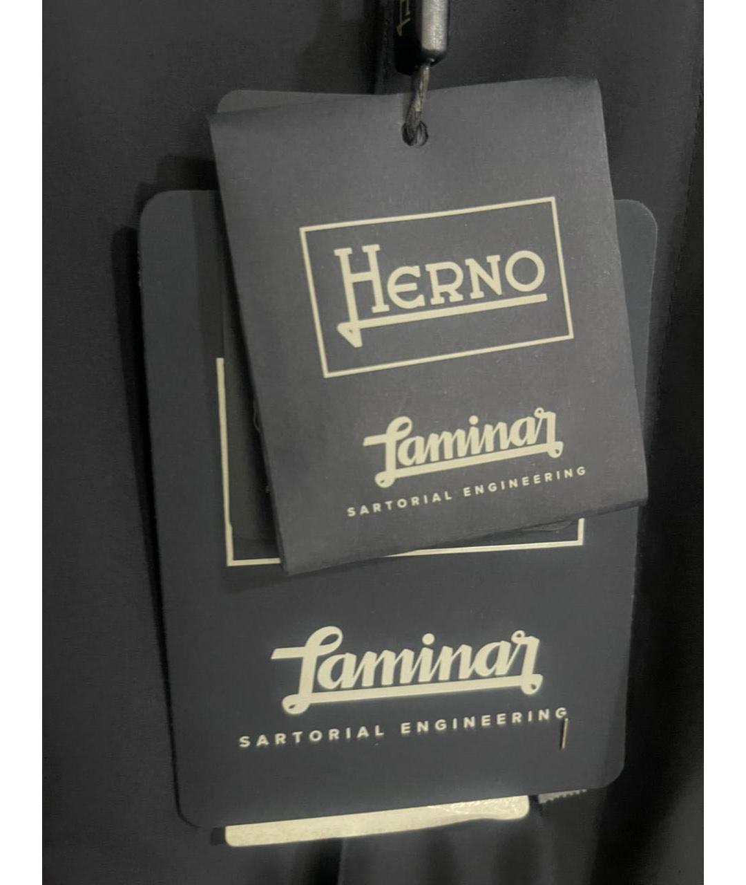HERNO Темно-синяя полиэстеровая куртка, фото 4
