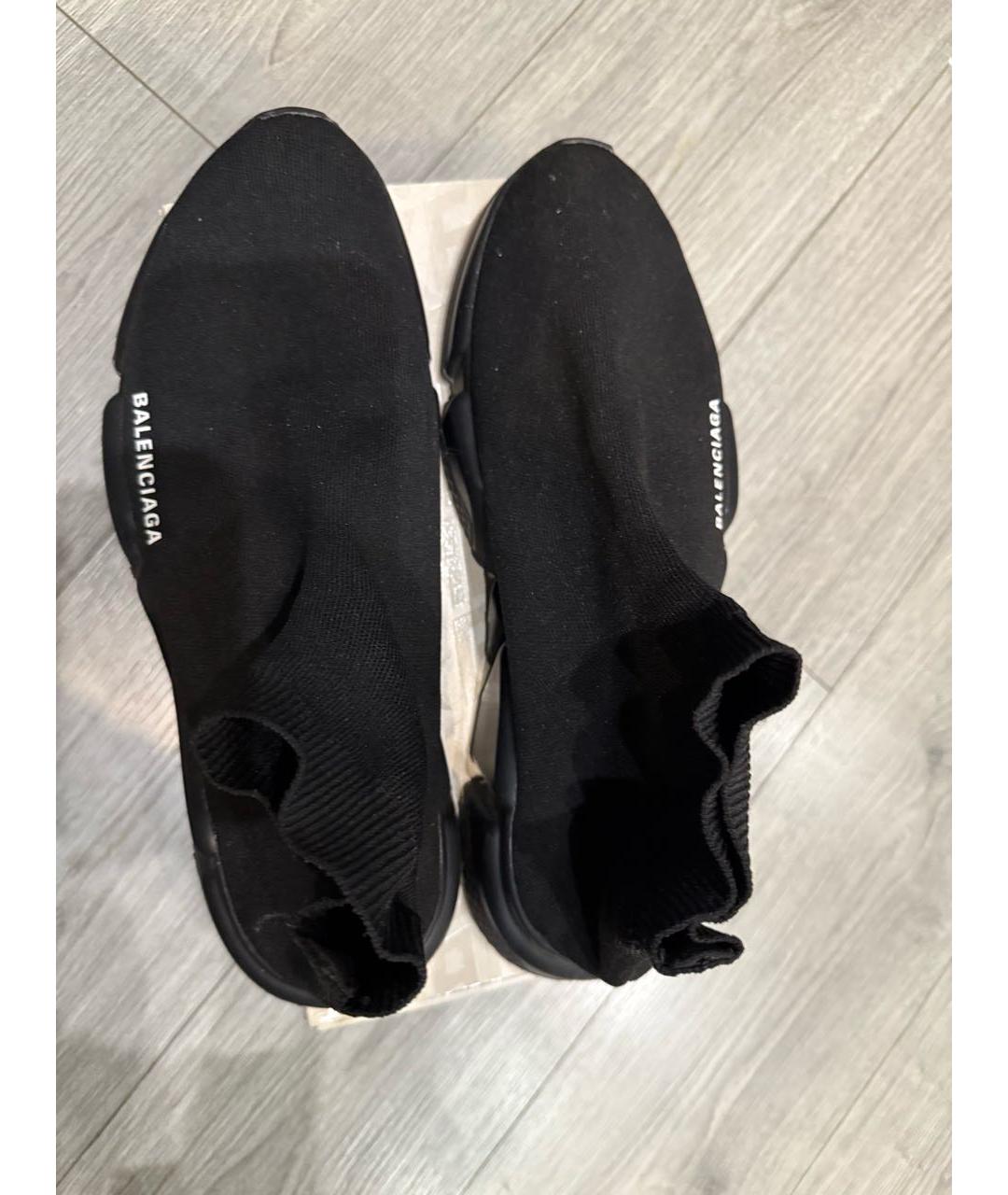 BALENCIAGA Черные текстильные высокие кроссовки / кеды, фото 3