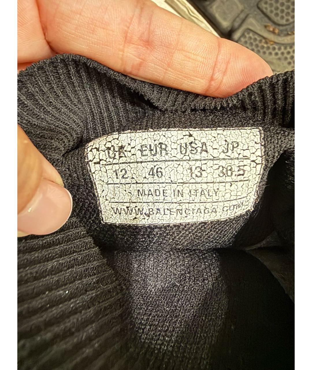 BALENCIAGA Черные текстильные высокие кроссовки / кеды, фото 7