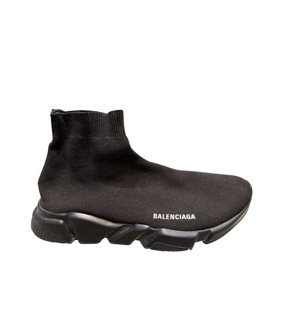 BALENCIAGA Черные текстильные высокие кроссовки / кеды, фото 1