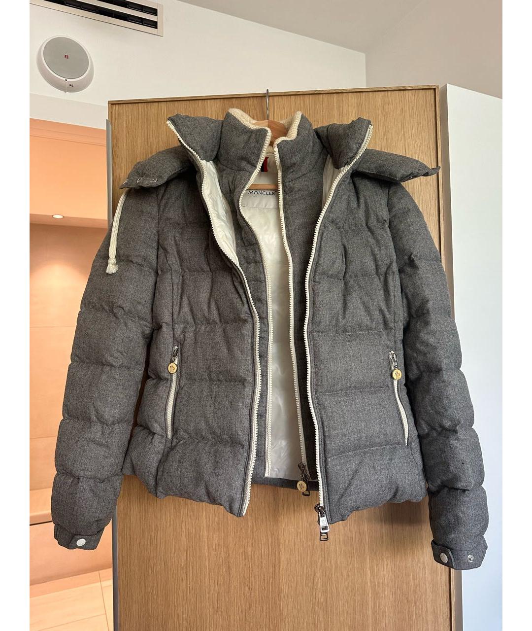 MONCLER Антрацитовый шерстяной пуховик, фото 6