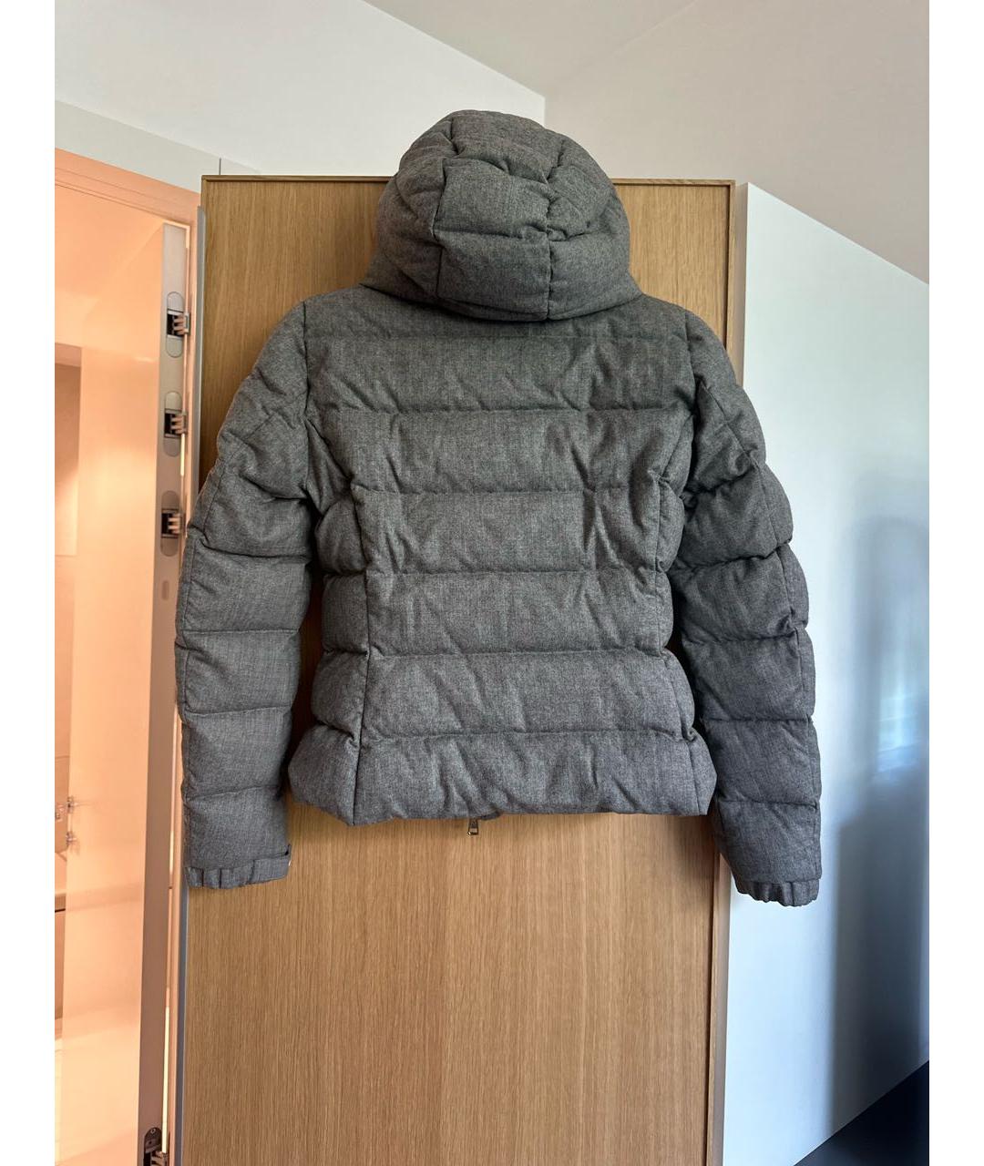 MONCLER Антрацитовый шерстяной пуховик, фото 2