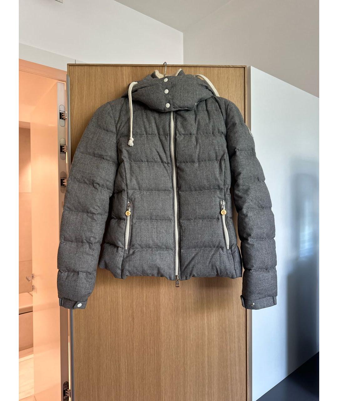 MONCLER Антрацитовый шерстяной пуховик, фото 8