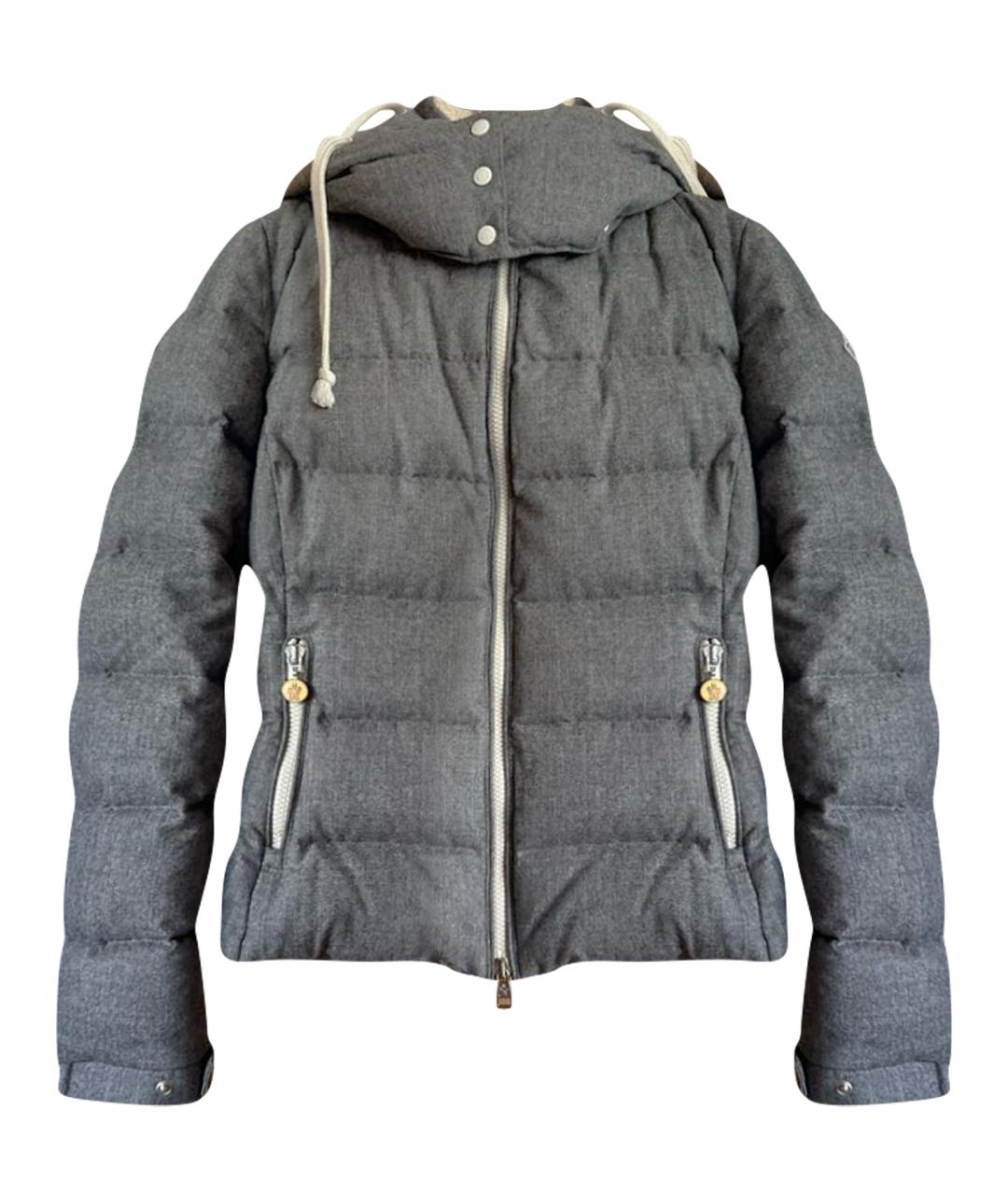 MONCLER Антрацитовый шерстяной пуховик, фото 1