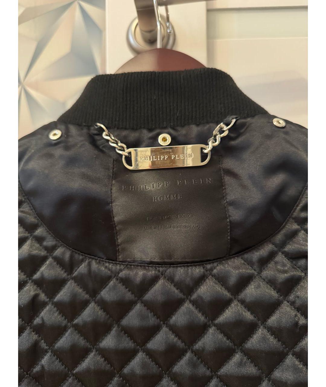 PHILIPP PLEIN Черная полиэстеровая куртка, фото 4