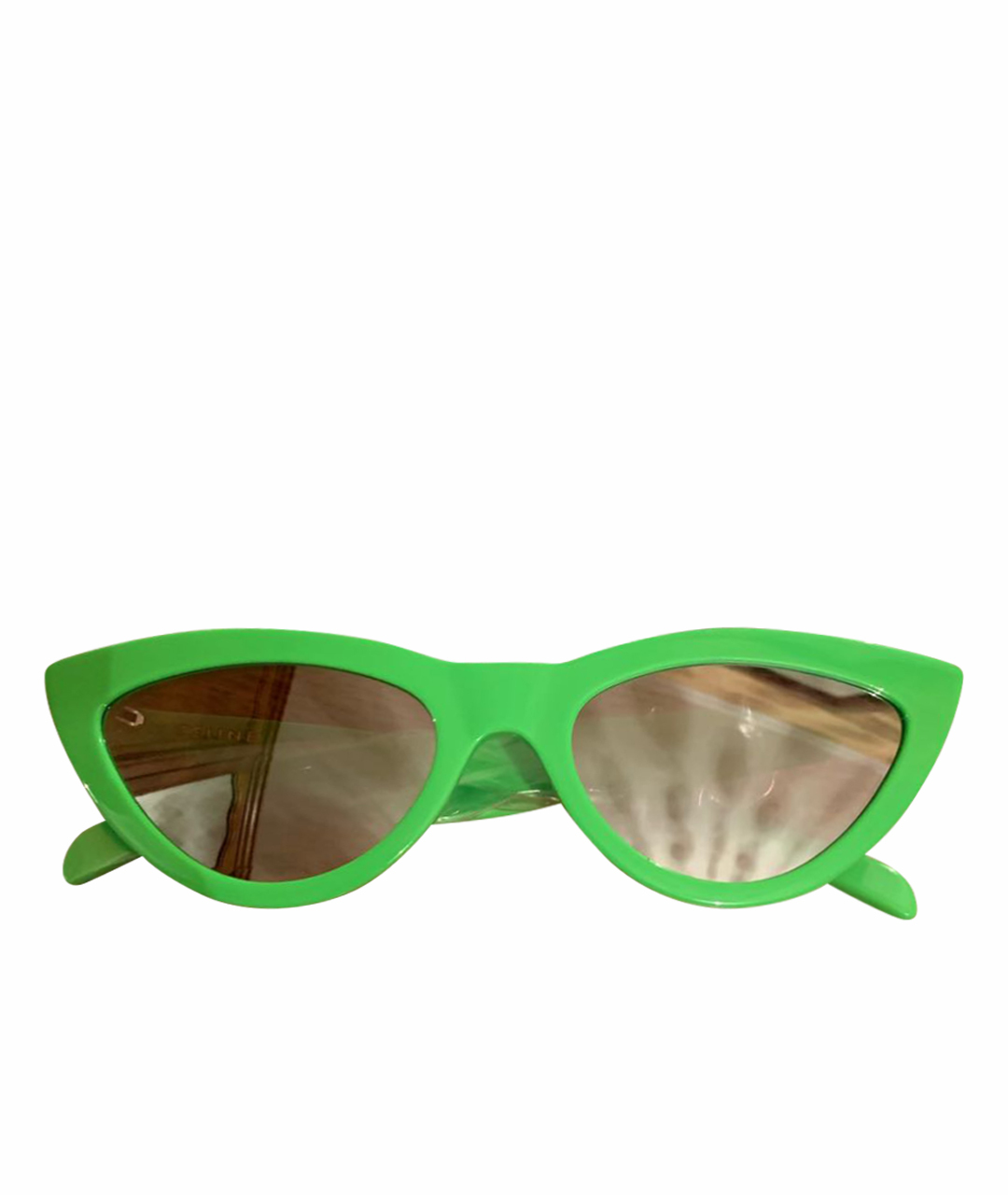 CELINE PRE-OWNED Зеленые пластиковые солнцезащитные очки, фото 1