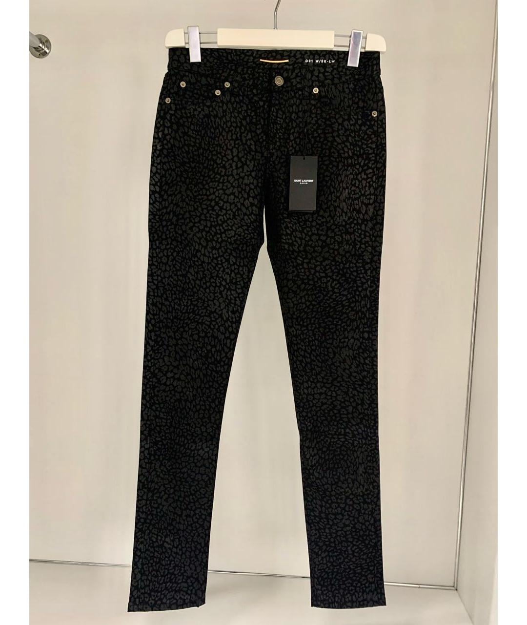 SAINT LAURENT Черные хлопковые прямые джинсы, фото 9