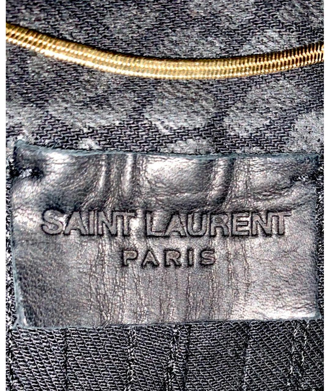 SAINT LAURENT Черные хлопковые прямые джинсы, фото 6