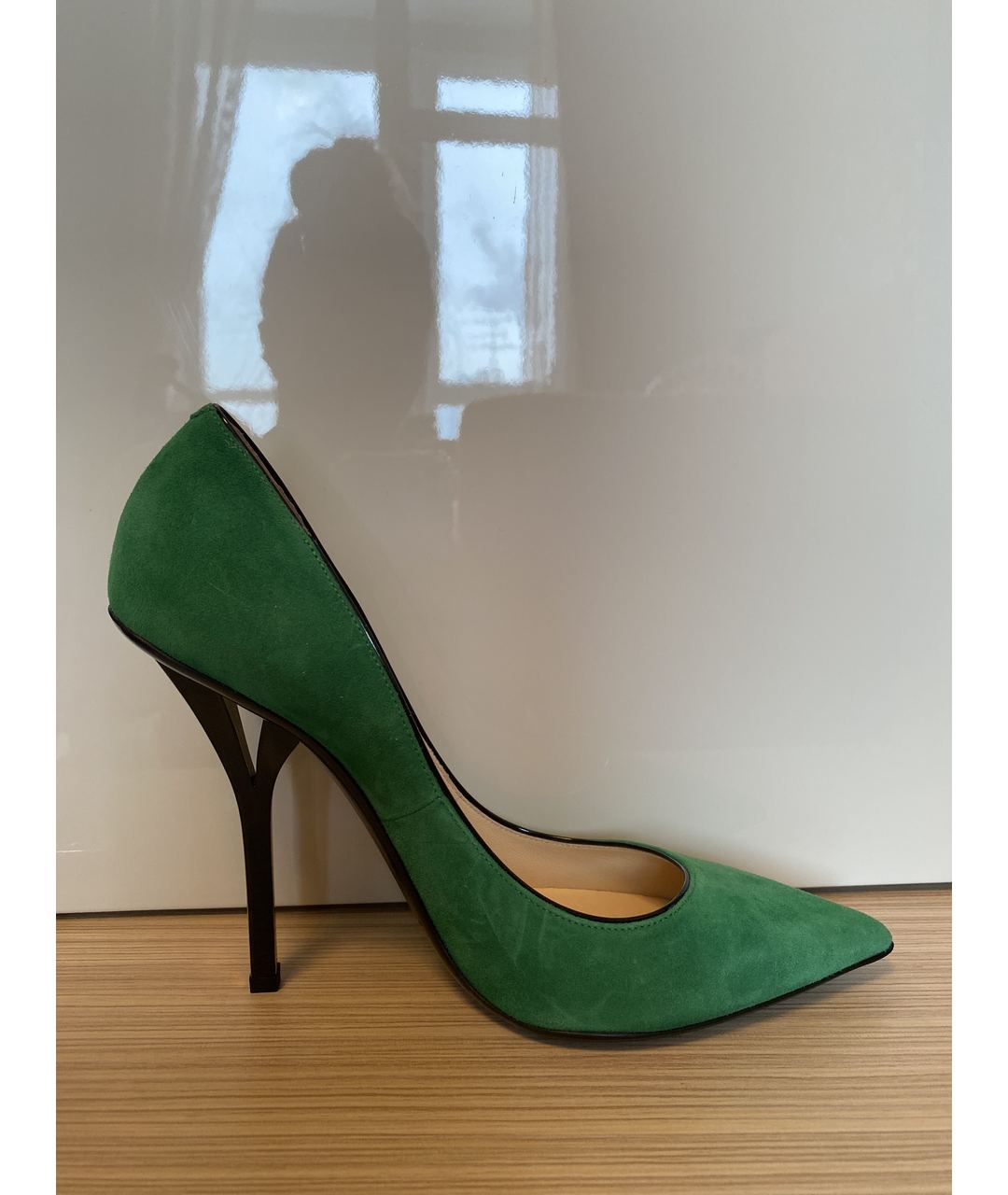JIMMY CHOO Зеленые замшевые туфли, фото 5