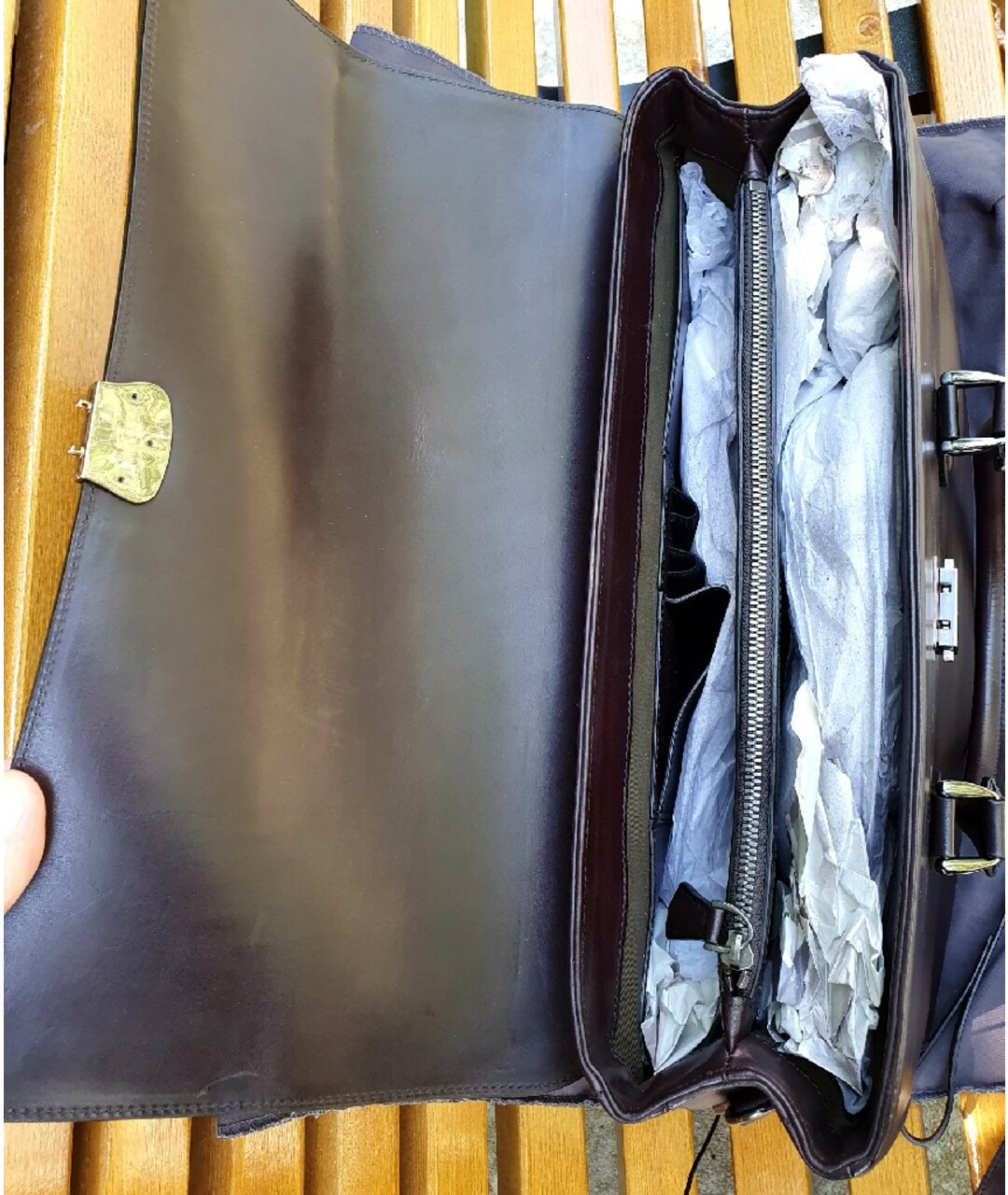 BERLUTI Коричневый кожаный портфель, фото 8