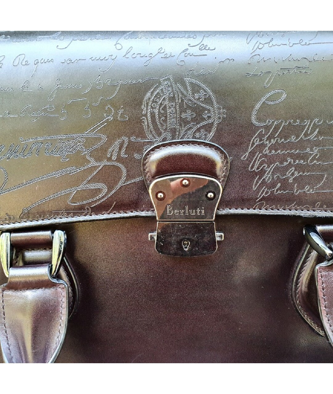 BERLUTI Коричневый кожаный портфель, фото 4