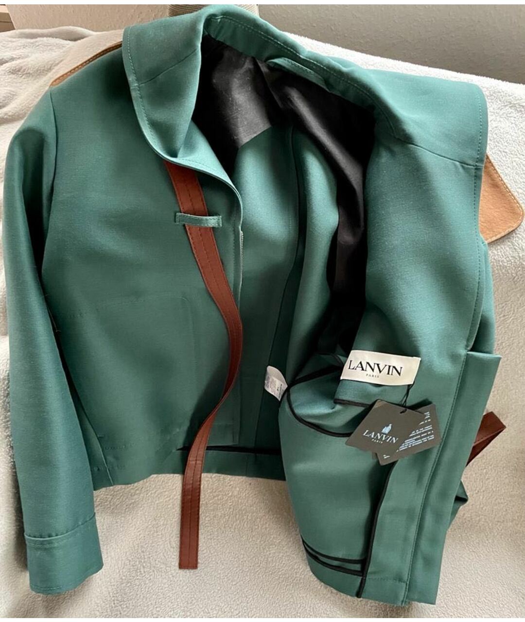 LANVIN Зеленая шерстяная куртка, фото 4